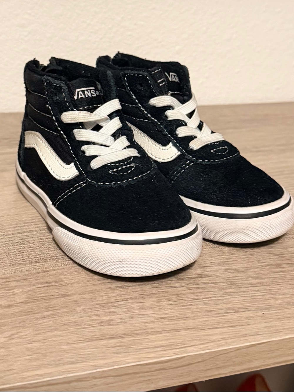 Vans Toddler Black and White High-Top Sneakers